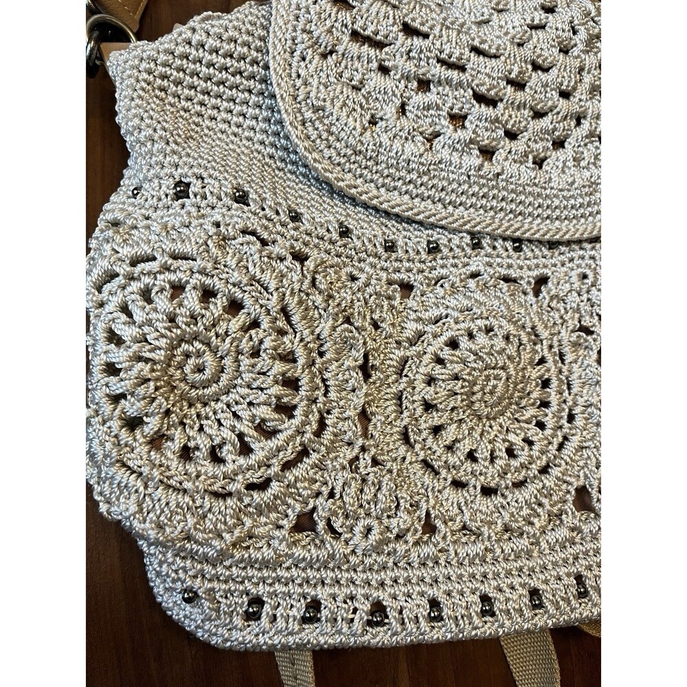 Handcrafted Cream Crochet Backpack – Women Bags - Picture 2 of 8